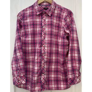 Talbots Petite Multicolor Plaid Long Sleeve Button Down Shirt Size LP